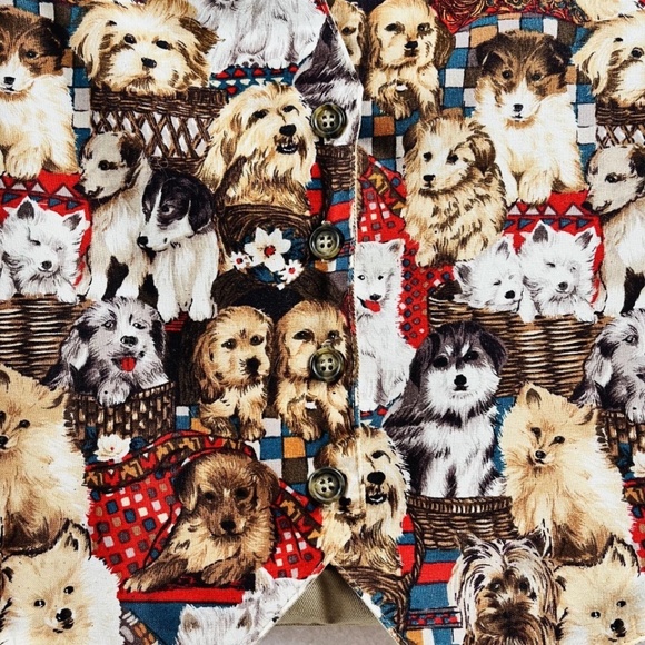 Vintage Faith Mountain Company Dog Collage Vest Unisex Dog Lover Retro - Picture 2 of 5